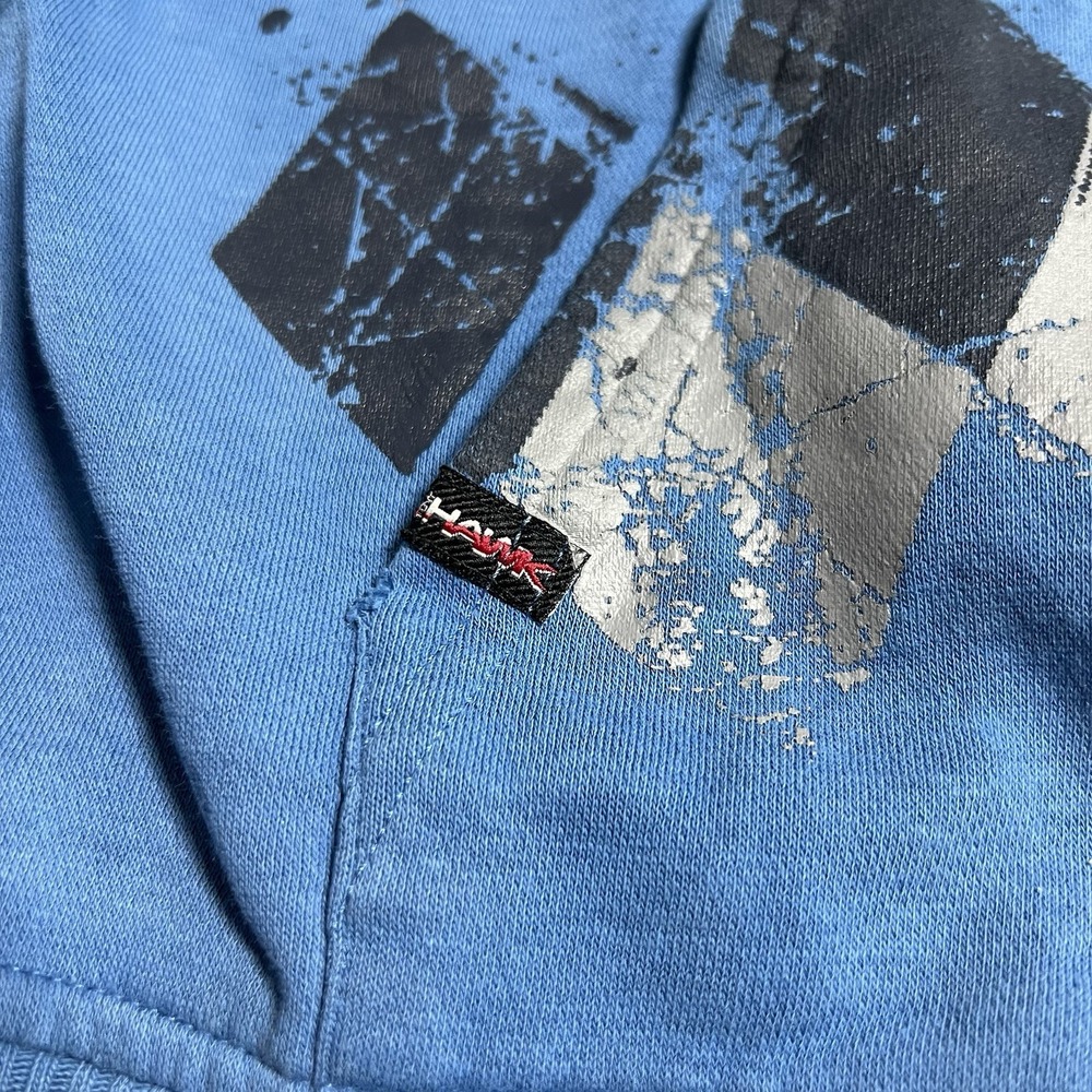 Y2K Hawk Boys Size XL 7X Blue Argyle Graphic Zip Up Hoodie Tony Hawk *READ - Picture 4 of 9